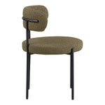 Beacon Boucle Fabric Upholstered Dining Chair in Olive Green