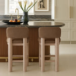 Paloma Vegan Leather Upholstered Counter Stool (88054-C) in Brown
