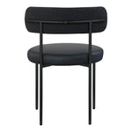 Beacon Vegan Leather And Boucle Fabric Upholstered Dining Chair in Black
