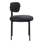 Beacon Vegan Leather And Boucle Fabric Upholstered Dining Chair in Black
