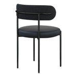 Beacon Vegan Leather And Boucle Fabric Upholstered Dining Chair in Black