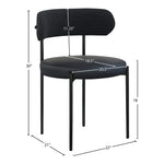 Beacon Vegan Leather And Boucle Fabric Upholstered Dining Chair in Black