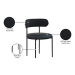 Beacon Vegan Leather And Boucle Fabric Upholstered Dining Chair in Black