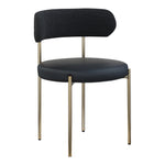 Beacon Vegan Leather And Boucle Fabric Upholstered Dining Chair in Black