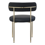 Beacon Vegan Leather And Boucle Fabric Upholstered Dining Chair in Black