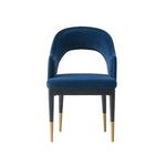 Carrington Velvet Upholstered Armchair in Midnight Blue