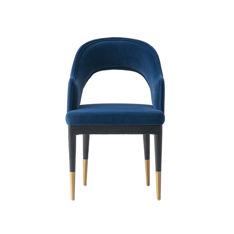 Carrington Velvet Upholstered Armchair in Midnight Blue