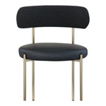 Beacon Vegan Leather And Boucle Fabric Upholstered Dining Chair in Black