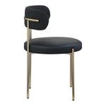 Beacon Vegan Leather And Boucle Fabric Upholstered Dining Chair in Black