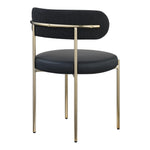 Beacon Vegan Leather And Boucle Fabric Upholstered Dining Chair in Black