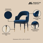 Carrington Velvet Upholstered Armchair in Midnight Blue