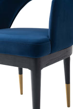 Carrington Velvet Upholstered Armchair in Midnight Blue