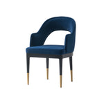 Carrington Velvet Upholstered Armchair in Midnight Blue