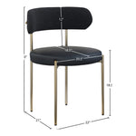 Beacon Vegan Leather And Boucle Fabric Upholstered Dining Chair in Black