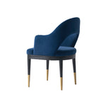 Carrington Velvet Upholstered Armchair in Midnight Blue