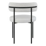 Beacon Vegan Leather And Boucle Fabric Upholstered Dining Chair in Cream