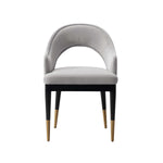 Carrington Velvet Upholstered Armchair in Light Gray