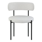 Beacon Vegan Leather And Boucle Fabric Upholstered Dining Chair in Cream