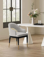 Carrington Velvet Upholstered Armchair in Light Gray