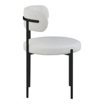 Beacon Vegan Leather And Boucle Fabric Upholstered Dining Chair in Cream