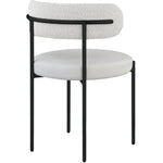 Beacon Vegan Leather And Boucle Fabric Upholstered Dining Chair in Cream