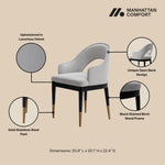 Carrington Velvet Upholstered Armchair in Light Gray