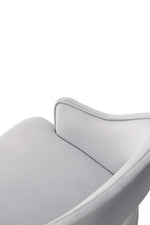 Carrington Velvet Upholstered Armchair in Light Gray