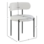 Beacon Vegan Leather And Boucle Fabric Upholstered Dining Chair in Cream