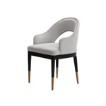 Carrington Velvet Upholstered Armchair in Light Gray