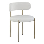 Beacon Vegan Leather And Boucle Fabric Upholstered Dining Chair in Cream