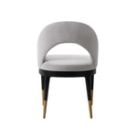 Carrington Velvet Upholstered Armchair in Light Gray