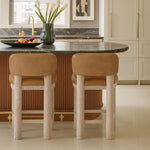 Paloma Vegan Leather Upholstered Counter Stool (88054-C) in Tan