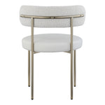 Beacon Vegan Leather And Boucle Fabric Upholstered Dining Chair in Cream