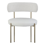 Beacon Vegan Leather And Boucle Fabric Upholstered Dining Chair in Cream