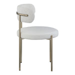 Beacon Vegan Leather And Boucle Fabric Upholstered Dining Chair in Cream