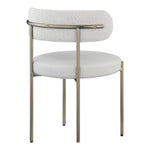 Beacon Vegan Leather And Boucle Fabric Upholstered Dining Chair in Cream