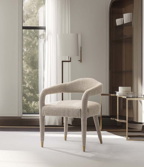 Aspen Tweed Upholstered Armchair in Gold Dust