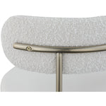 Beacon Vegan Leather And Boucle Fabric Upholstered Dining Chair in Cream