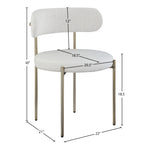 Beacon Vegan Leather And Boucle Fabric Upholstered Dining Chair in Cream