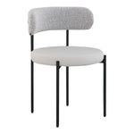 Beacon Vegan Leather And Boucle Fabric Upholstered Dining Chair in Taupe