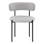 Beacon Vegan Leather And Boucle Fabric Upholstered Dining Chair in Taupe