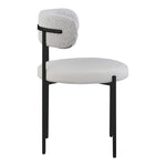 Beacon Vegan Leather And Boucle Fabric Upholstered Dining Chair in Taupe