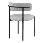 Beacon Vegan Leather And Boucle Fabric Upholstered Dining Chair in Taupe