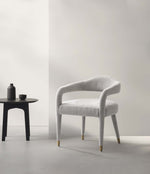 Aspen Tweed Upholstered Armchair in Silver Lining