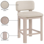 Paloma Vegan Leather Upholstered Counter Stool (88054-C) in Taupe
