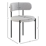 Beacon Vegan Leather And Boucle Fabric Upholstered Dining Chair in Taupe