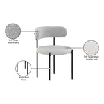 Beacon Vegan Leather And Boucle Fabric Upholstered Dining Chair in Taupe