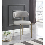 Beacon Vegan Leather And Boucle Fabric Upholstered Dining Chair in Taupe