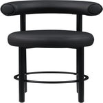 Bordeaux Vegan Leather Upholstered Counter Stool in Black