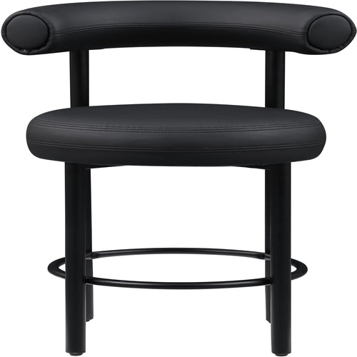 Bordeaux Vegan Leather Upholstered Counter Stool in Black